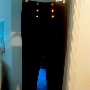 Zara High Rise Legging with front button embellishments Size 32 black